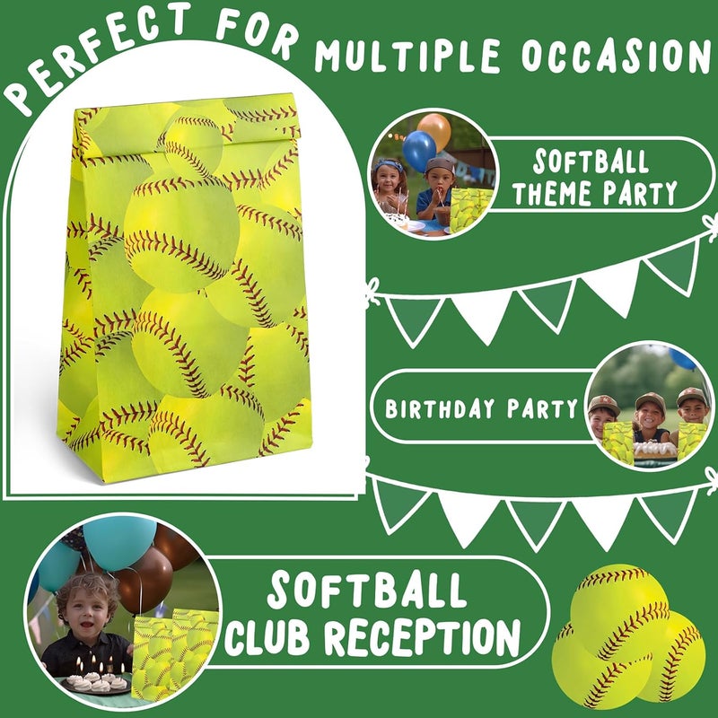 Outego 24 Softball Party Favor Bags with Stickers Softball Goodie Bags Softball Party Favors for Kids Softball Birthday Party Supplies - Image 4